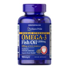 Double Strength Omega-3 Fish Oil 1200mg/600mg Omega-3 - 90 sgels