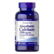 Absorbable Calcium 1200mg Plus Vitamin D3 25mcg - 200 softgels (Пошкоджена кришка)