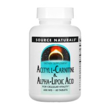 Acetyl L-Carnitine & Alpha-Lipoic Acid 650mg - 60 tabs (Пошкоджена банка)