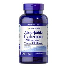 Absorbable Calcium 1200mg Plus Vitamin D3 25mcg - 200 softgels